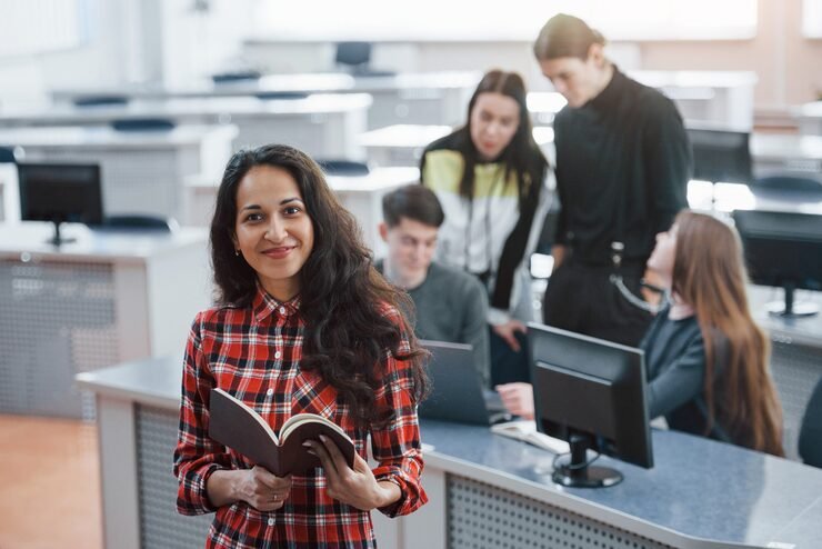 brown colored book hands group young people casual clothes working modern office 146671 16469